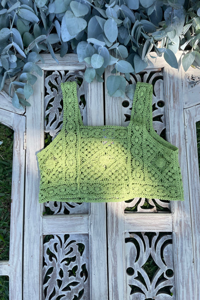 Green crochet top