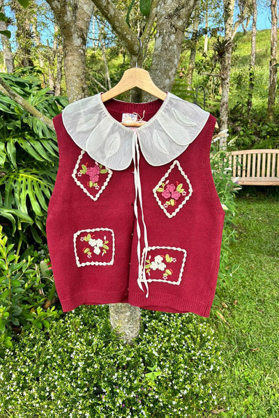 Russi burgundy vest