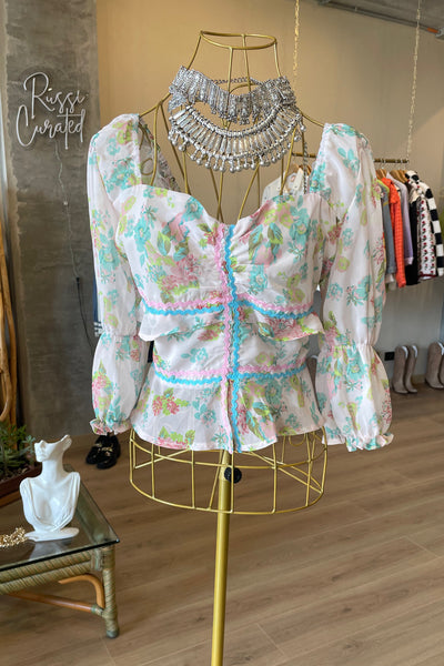 Pink blossom Crop top
