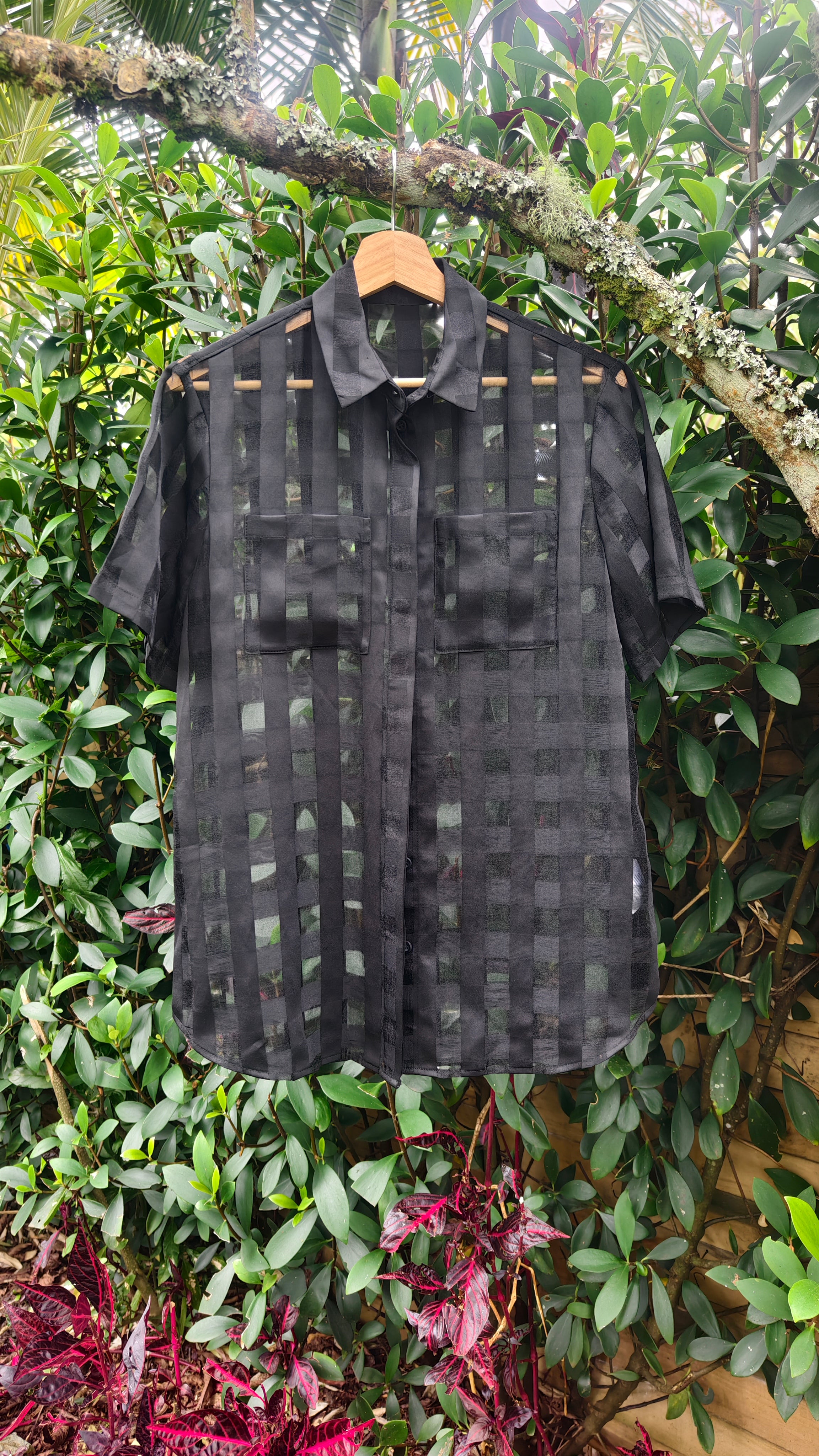 Black sheer blouse