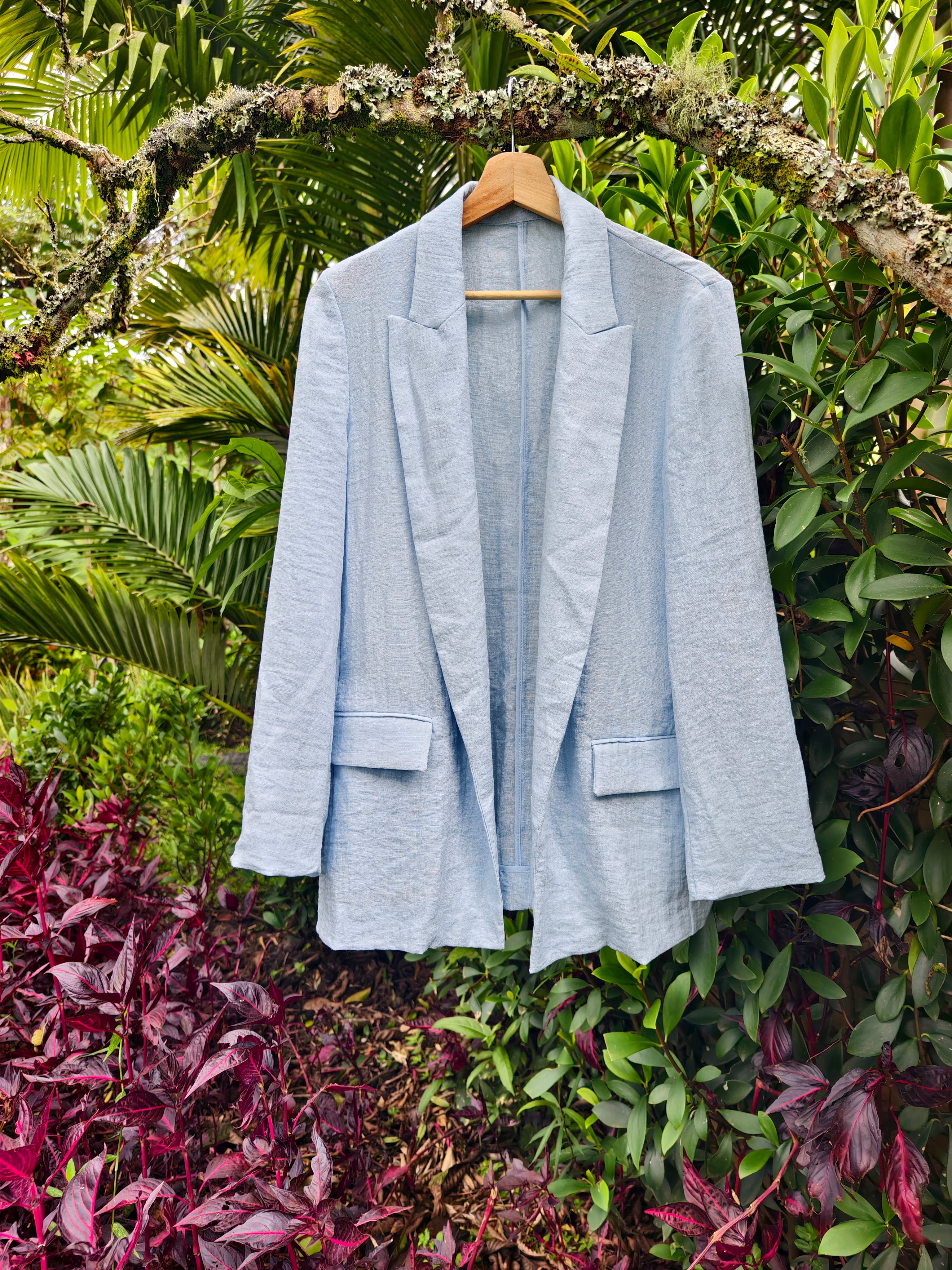 Blue linen blazer