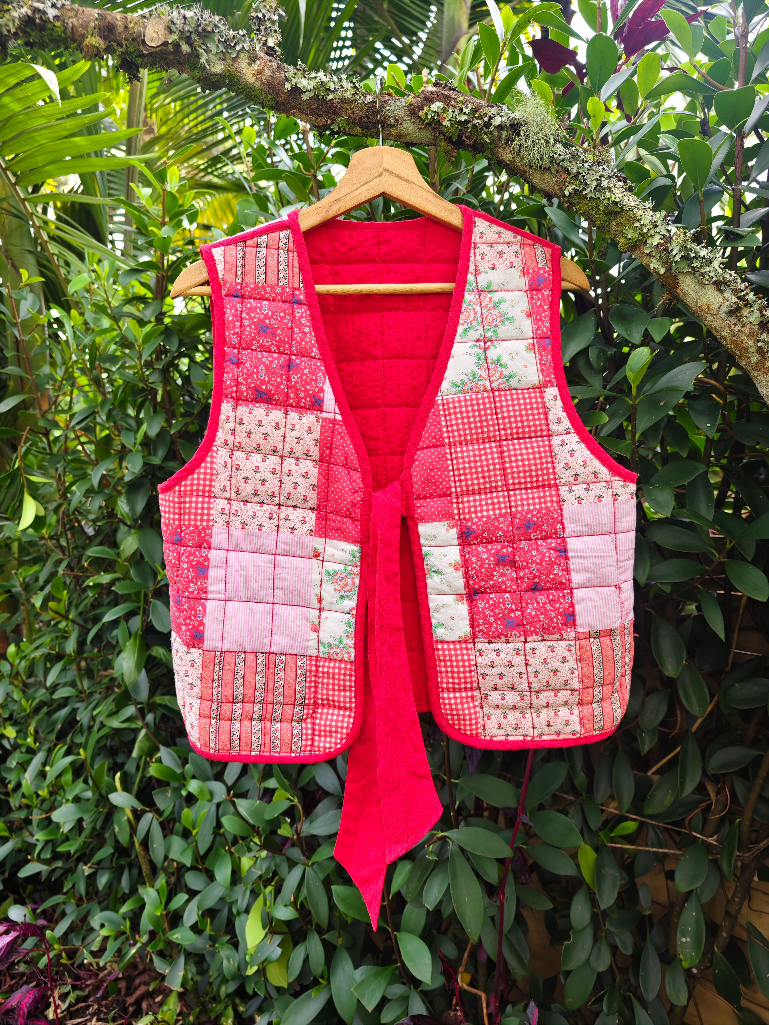 Raspberry patchwork Vest