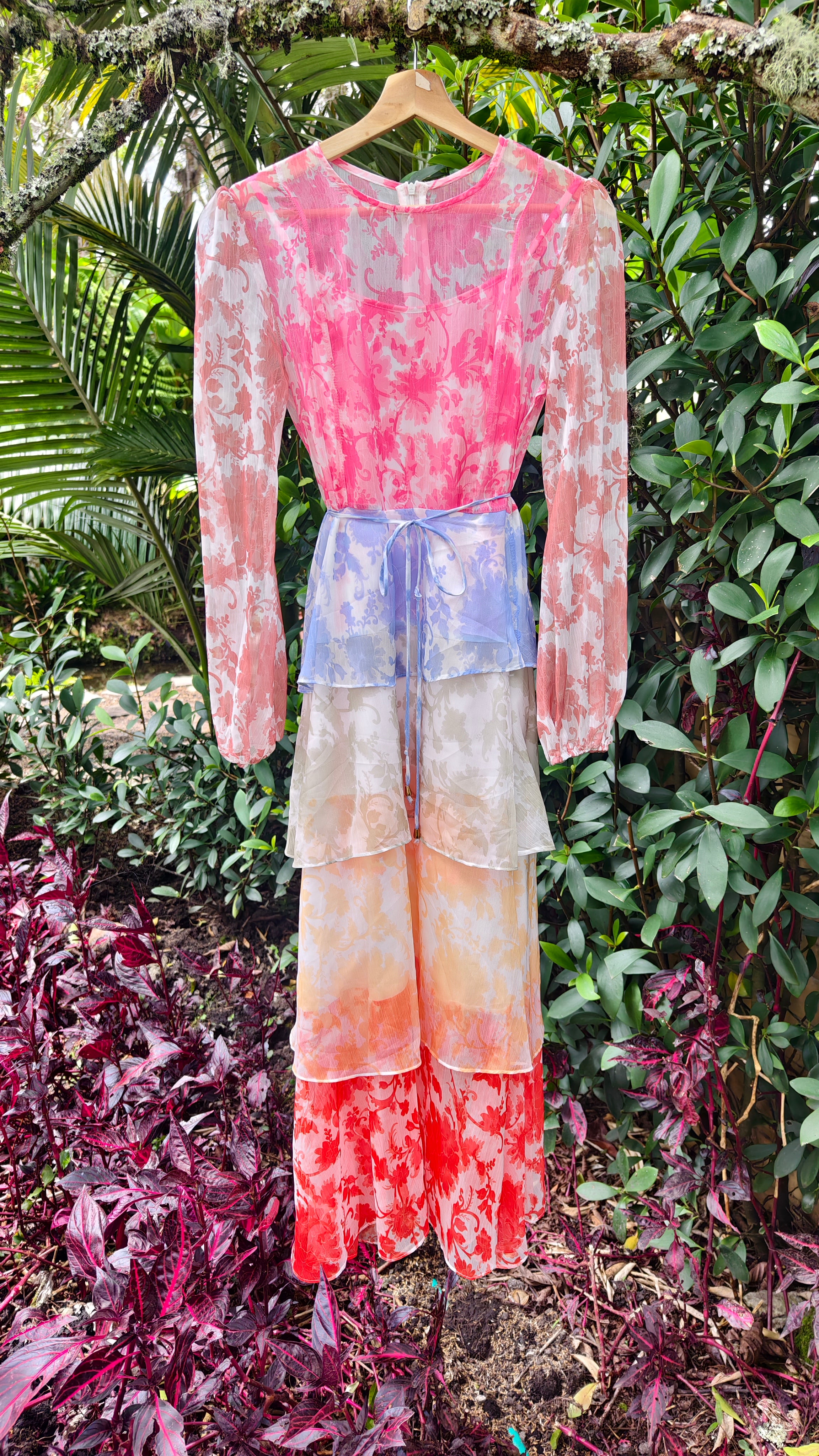Rainbow mist midi dress