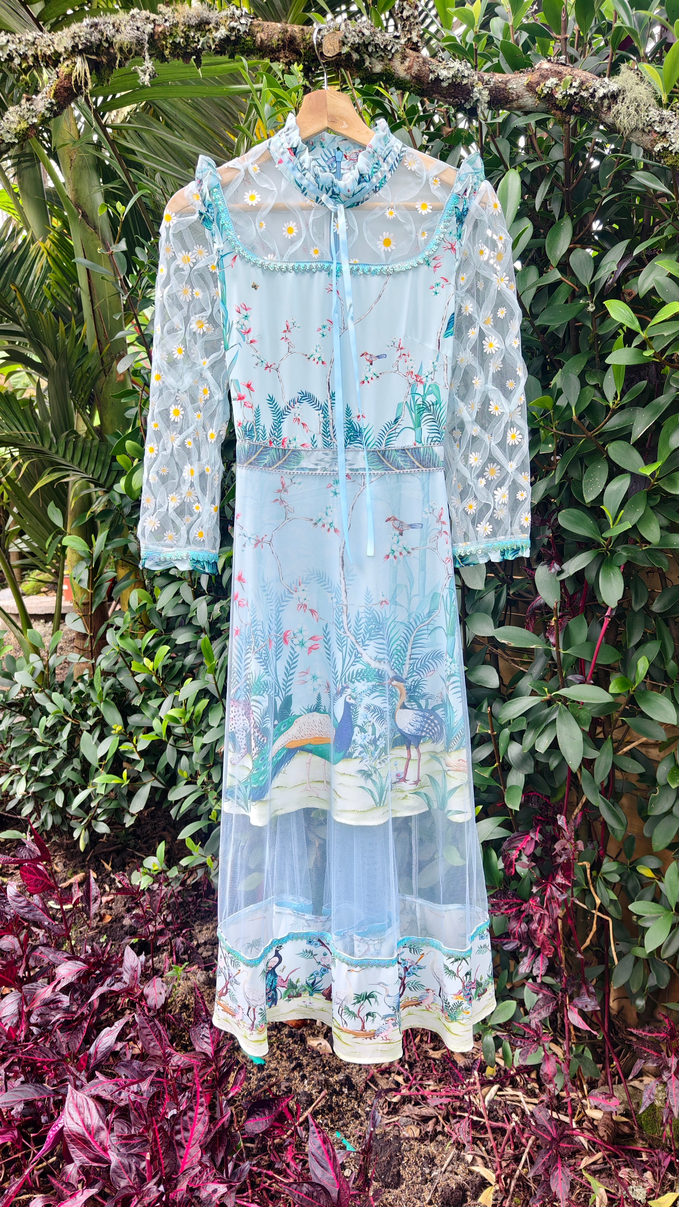 Peacock midi dress
